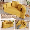 ANYSUN Schlafsofa modulares Sofa, Multifunktionales freistehendes Klappsofabett, Boneless Couch,Ovales Bett mit Kissen, Cordstoff-Bezug, 173x176 cm geeignet für Apartments, Wohnzimmer, Schlafzimmer Bild 2