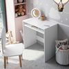 Dmora Acu Schreibtisch, linearer Schreibtisch mit fester Ablage, Arbeits- oder Bürotisch für PC, 79 x 43 x 78 cm, Weiß Bild 4