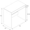 Dmora Acu Schreibtisch, linearer Schreibtisch mit fester Ablage, Arbeits- oder Bürotisch für PC, 79 x 43 x 78 cm, Weiß Bild 3