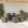 vidaXL Garten Essgruppe 7 pcs Grau Poly-Rattan 3381097 Bild 4
