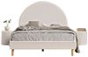 Polsterbett mit Hocker Karlotta 147x212x132 Holzwerkstoff Weiß Bild 1