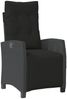 vidaXL Gartensessel mit Fußteil 2 Stk. Verstellbar Schwarz Poly Rattan 365241 Bild 4