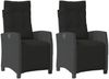 vidaXL Gartensessel mit Fußteil 2 Stk. Verstellbar Schwarz Poly Rattan 365241 Bild 2