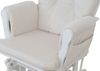 Relaxsessel HWC-C76, Schaukelstuhl Sessel Schwingstuhl mit Hocker Stoff Cord 320g/m² Öko-Tex ~ creme Gestell weiß Bild 5