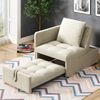 Schlafsofa 3-in-1 mit verstellbarer Rückenlehne, Leinen Beige, 177x68x65 cm Bild 3