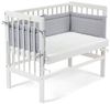 Fabimax 'BASIC' Beistellbett weiß, inkl. Matratze 'CLASSIC' und Nestchen 'Würfel' grau Bild 4