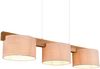 meineWunschleuchte 'Lanat' Pendelleuchte, Holz / Stoff, 3-flammig, Beige Bild 2