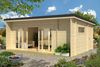 Lasita Maja Gartenhaus Java ISO Gartenhaus aus Holz in Grau Holzhaus mit 44 mm Wandstärke Blockbohlenhaus mit Montagematerial Bild 3