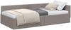 vidaXL Eckbettgestell mit Kopfteil Taupe 90 cm x 190 cm Stoff 42016040 Bild 2
