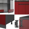Singleküche R-Line Rot/Anthrazit 140 cm J-Shape Vicco Bild 5