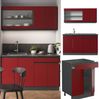 Singleküche R-Line Rot/Anthrazit 140 cm J-Shape Vicco Bild 2