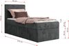 Boxspringbett TILIANO 90x200 Cord inkl. Bettkasten, Einzelbett 7-Zonen Multipocket-Matratze & Topper, Modernes Design mit hohem Kopfteil - Grau Cordstoff - H3 - Topper T25 Bild 4