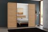 Schwebetürenschrank Kleiderschrank B225 cm H208 cm 3-türig Eiche Artisan Dekor, 1x Spiegeltür Bild 3
