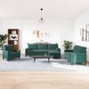 vidaXL 4-tlg. Sofagarnitur mit Kissen und Nackenrollen Dunkelgrün Samt 3278463 Bild 3