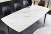 Eleganter Esstisch VENEZIA 160cm weiss-schwarz Marmor-Optik Keramik schwarzes Metall-Gestell Retro Bild 3