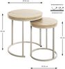 Beistelltisch >47787< (2er Set) in eiche, grau, MDF, Metall - 43x32cm (HxD) Bild 2