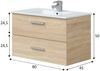 Dmora Badezimmermöbel Felix, Badezimmerschrank, Mehrzweckschrank, Hängeschrank mit Spiegel, 80x45 h50 cm, Eiche Bild 3