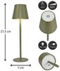 Coen Bakker Deco BV LED Tischleuchte Touch Tischlampe Dimmbar Akku IP44 Glatt Klein, Touch-Funktion, LED fest verbaut, Warmweiß, Kaltweiß, Tageslichtweiß Bild 3