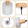 ZMH Weiße Holz Pendelleuchte Ø173cm E14 1 flammig Vintage Rustikal Küche Flur Stofflampe für Wohnzimmer Restaurant Bild 3