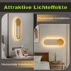ZMH LED Wandleuchte Innen Wandlampe - 12W Treppenhauslampe 41cm Gold Flurlampe Modern Design 3000K Warmweiß Minimalistische Wandbeleuchtung für Schlafzimmer Wohnzimmer Flur Treppenhaus Küche Bild 3