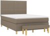 vidaXL Boxspringbett mit Matratze Taupe 140x200 cm Stoff 3137321 Bild 3