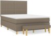 vidaXL Boxspringbett mit Matratze Taupe 140x200 cm Stoff 3137321 Bild 2