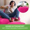 Green Bean® Sitzsack + Hocker, 2er Set, robust, waschbar, schmutzabweisend, Pink, 90 x 80 x 70 cm Bild 4