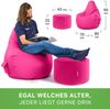 Green Bean® Sitzsack + Hocker, 2er Set, robust, waschbar, schmutzabweisend, Pink, 90 x 80 x 70 cm Bild 3