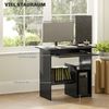 Schreibtisch mit Tastaturablage & Ablagefächern, 80x45x75 cm, Schwarz Bild 3