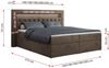 Boxspringbett - Doppelbett mit Multipocket-Matratze und LED - GOLD-6 - 120x200cm - Braun Velours - H3 Bild 5