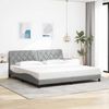 vidaXL Bettgestell mit LED ohne Matratze Hellgrau 200x200 cm Stoff 3310692 Bild 4