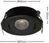 V-TAC LED Einbaustrahler LED Mini Spot Einbaustrahler Unterbauspot Einbauspot Mini Leuchte, Neutralweiß, 1,5w, 104 Lumen, Ø52x20 mm, schwarz, Lochmaß: Ø43mm, Aluminium, schwenkbar Bild 2