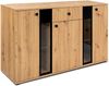 Kommode Salsa 2 Lamellenoptik Anbauwand Wohnwand Sideboard MDF Eiche Artisan Bild 3