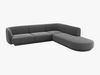 Micadoni 6-Sitzer Ecke rechts Sofa Miley | Beinfarbe Black Plastic, Grau, Samt Bild 2