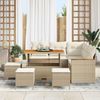 vidaXL Garten-Sofa-Set mit Kissen mit Speicher Beige Poly Rattan 3365001 Bild 3