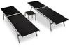 vidaXL Sonnenliegen 2 Stk. mit Tisch Stahl und Textilene Schwarz 48012 Bild 2