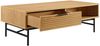 Couchtisch 120 x 60 cm MDF Eichenfurnier mit Schublade und Metallgestell Schwarz Bild 3
