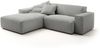 KAWOLA Sofa RANI Ecksofa Feincord grau Recamiere links 71 x 189 x 228 cm Bild 2