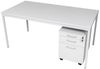 Schreibtisch und Holz Rollcontainer, 3 Schübe, grau, 140x80x75 cm Bild 2
