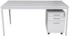 Schreibtisch und Holz Rollcontainer, 3 Schübe, grau, 140x80x75 cm Bild 3