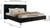 Design Polsterbett LUMARO CLASSIC 160 x 200 cm mit Lattenrost & 12cm hohen Füßen, Doppelbett mit Kopfteil, Konfigurierbar - Schwarz Plüsch Bild 5