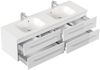 Badmöbelset Colossos160 4-teilig LED Spiegel 2x Hochschrank weiss hochglanz : Weiss hochglanz Bild 4
