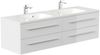 Badmöbelset Colossos160 4-teilig LED Spiegel 2x Hochschrank weiss hochglanz : Weiss hochglanz Bild 3