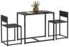 HOMCOM Essgruppe Esstisch Set, (Esstisch mit 2 Stühlen, 3-tlg, Platzsparend Esszimmergruppe), für Esszimmer, Küche Schwarz Bild 2
