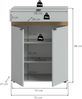 Schuhkommode B/H/T: 75x98x37 cm in grau Nachbildung und Evoke Oak Nachbildung Bild 4