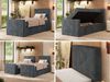Bett mit Matratze, Boxspringbhett TILIANO DUO 90, Einzelbett 90 x 200 cm, Multipocket-Matratze 7-Zonen-Taschenfederkern - Grau Cordstoff - H4 - Rechts - Topper Visco Bild 2