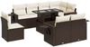 vidaXL 9-tlg. Garten-Sofagarnitur mit Kissen Braun Poly Rattan 3326504 Bild 2