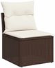 vidaXL 9-tlg. Garten-Sofagarnitur mit Kissen Braun Poly Rattan 3326504 Bild 3