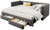 OKWISH Daybett Tagesbett,Sofabett,mit 2 Schubladen (Luxuriöses Samt-Tagbett 90x200 cm mit quadratischer Rückenlehne, ausziehbar auf 180 cm, 2 Schubladen für Stauraum), ohne Matratze Bild 5