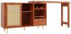 IDEASY Bartisch Um 360° drehbarer Stehtisch (Hauptkörper: 107 x 40 x 71,4 cm) (Bistrotisch mit erweiterbarem Design, für Küche und Esszimmer), Aufbewahrungsschrank mit Rattantür + offenes Lagerregal Bild 4